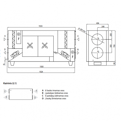 Komfovent Domekt CF 700 H rekuperatorius 1